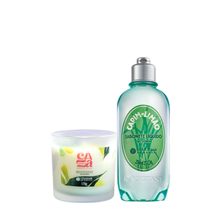 Combo Banho Premium: Vela Frescor Revigorante e Sabonete Líquido Capim-Limão